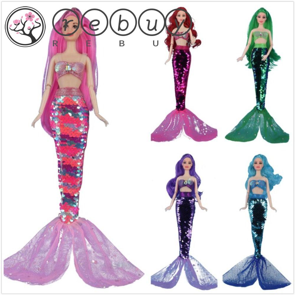 REBUY Rebuy Mermaid Tail Wedding Dress 1set Fashion Dress-Up Crossdress Fairy Tale Doll Cosplay Untuk1/6Boneka Boneka Cosplay Baju