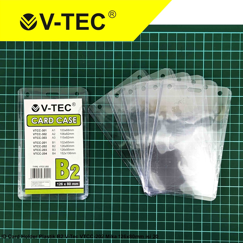 

V-Tec ID Card Holder Mika B2 Vertikal 80x126mm VTCC-202 isi 20
