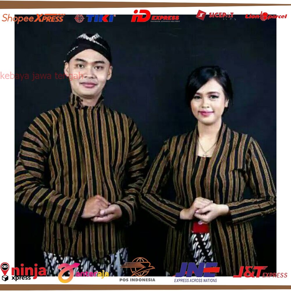 Kebaya dan Sorjan ⩥⩥ BISA COD Baju Surjan Lurik Kebaya Blangkon Baju Adat Jawa Khas Jogja Solo Baju 
