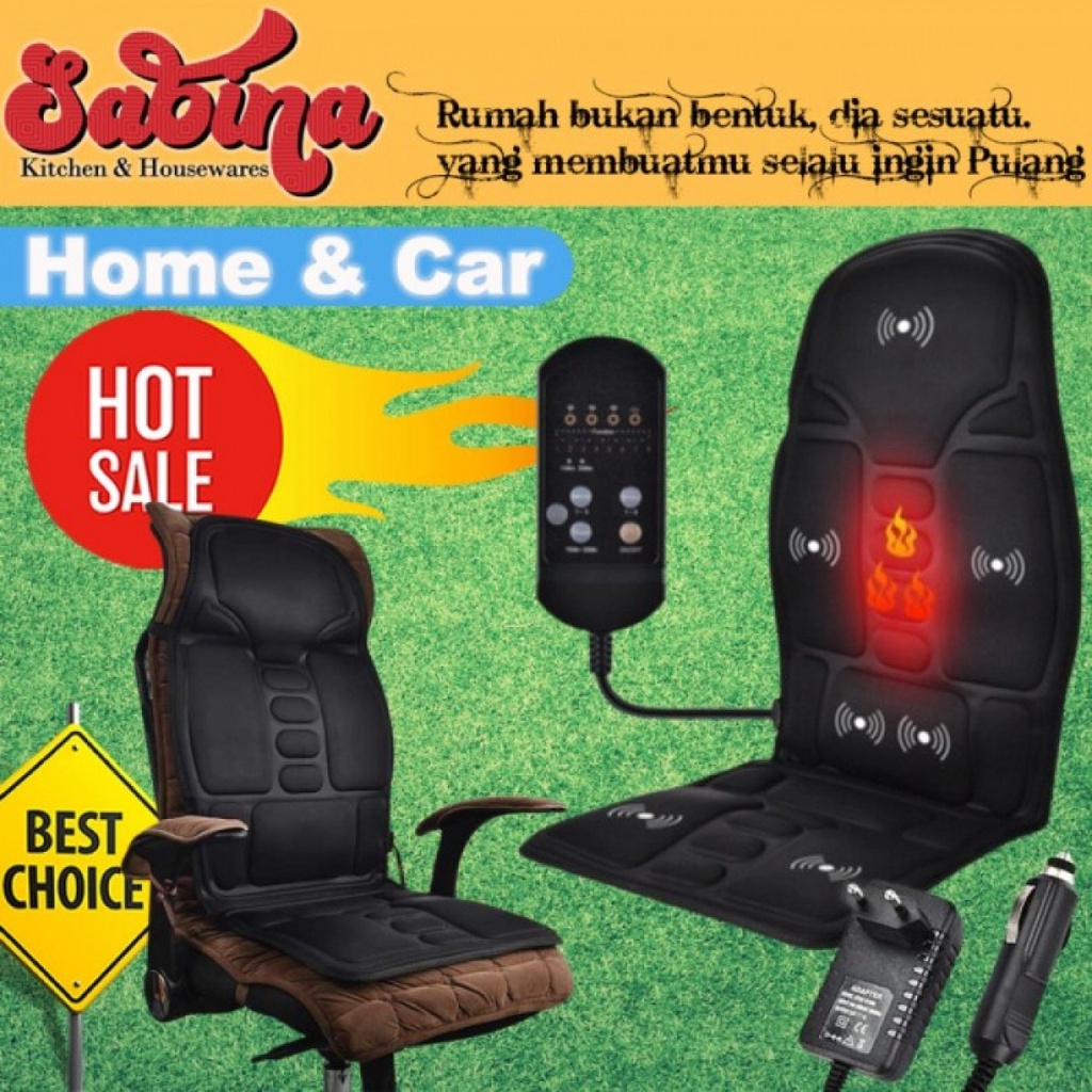 Bantalan Kursi Pijat Mobil Rumah Portabel Heating Full Body Massager