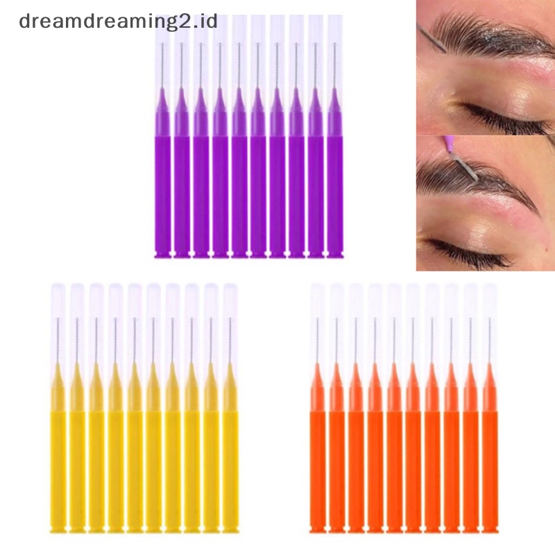 (drea) 10pcs Microbrush Aplikators Eyelash Extensions Sikat Pembersih Lem Bulu Mata //