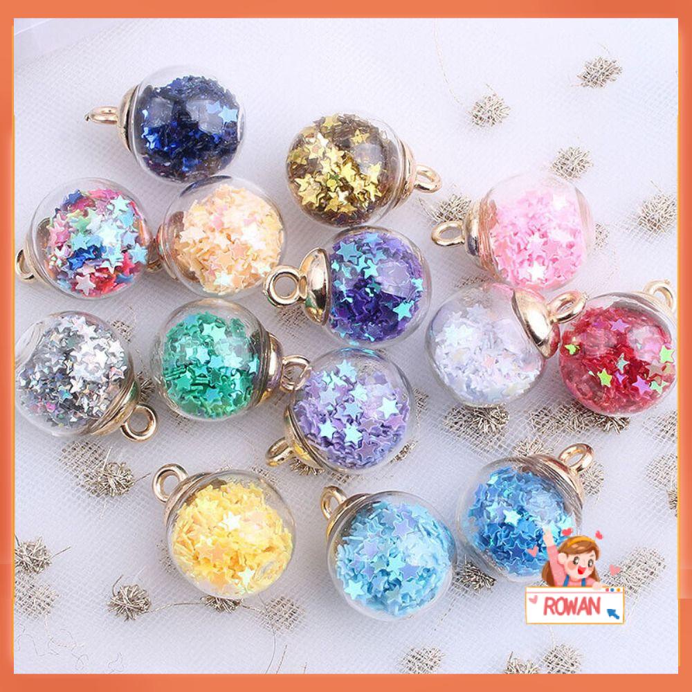 R-FLOWER 30pcs Bola Kaca Bulat DIY Liontin Dekorasi Kristal Glass Sphere