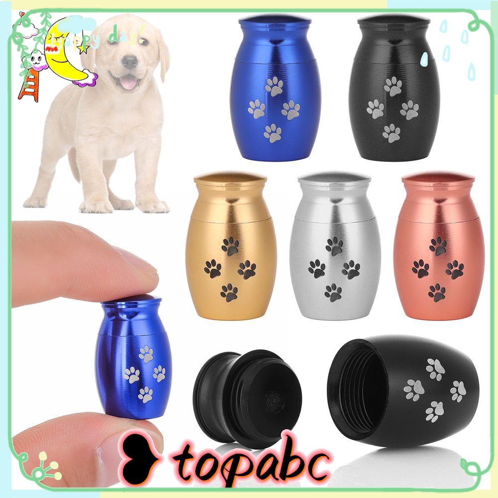 TOP Guci Kremasi Pet Mini Motif Kaki Kucing Anjing Bahan Aluminium Alloy Kenang Kenangan