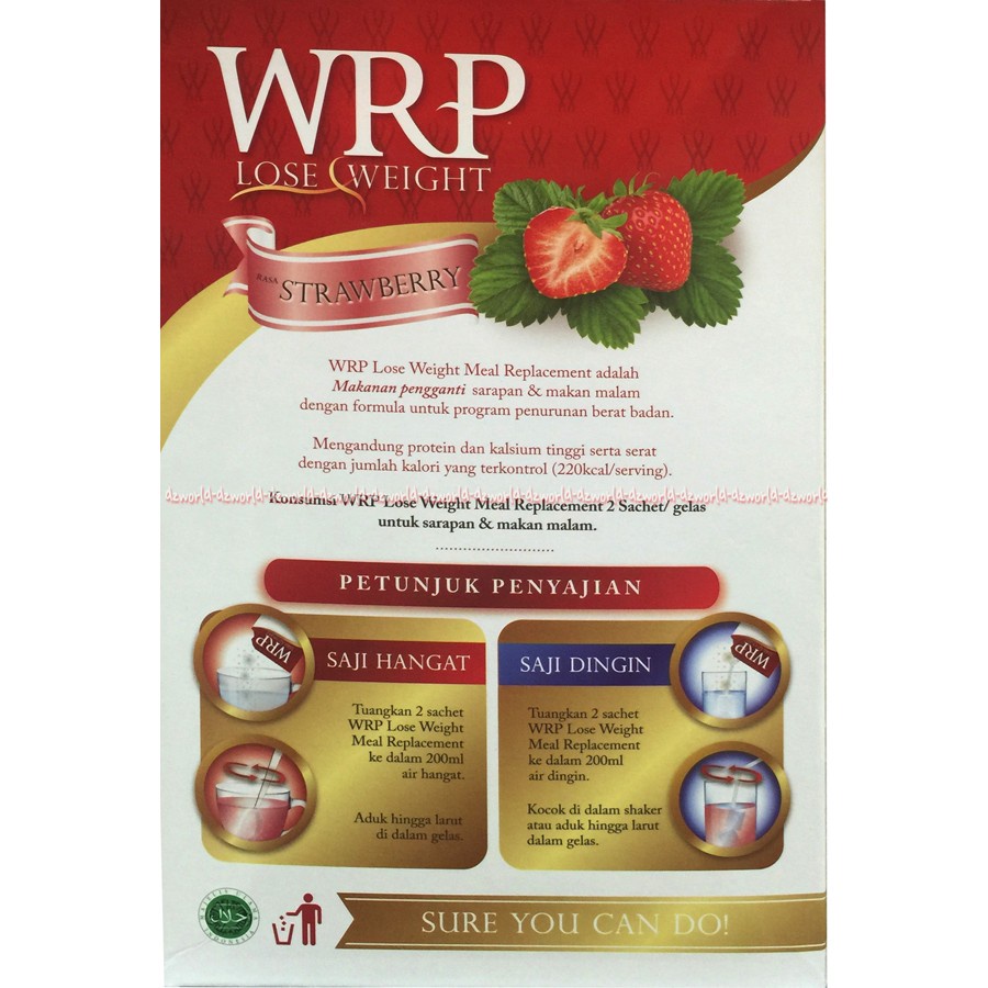 WRP Lose Weight Rasa Cokelat Seral Meal Replacement 300gr Makanan Diet Kontrol Berat Badan WRP Berat Badan Makanan Pengganti Sarapan Makan Malam We Er Pe Coklat Cereal