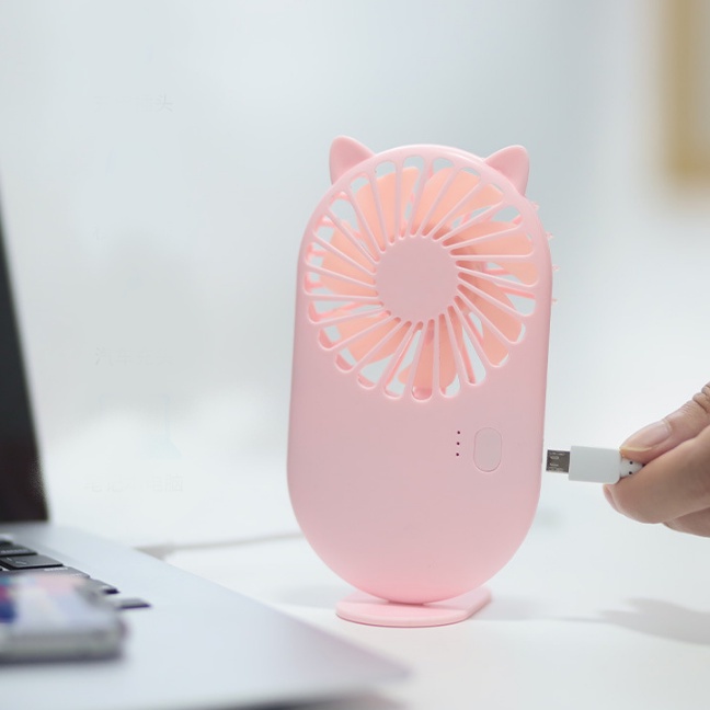 Kipas Angin Portable 2 in 1 Kipas Angin Cute Pocket Mini Fan USB Cooling / Fan Desktop Hand Held / Kipas Holder HP