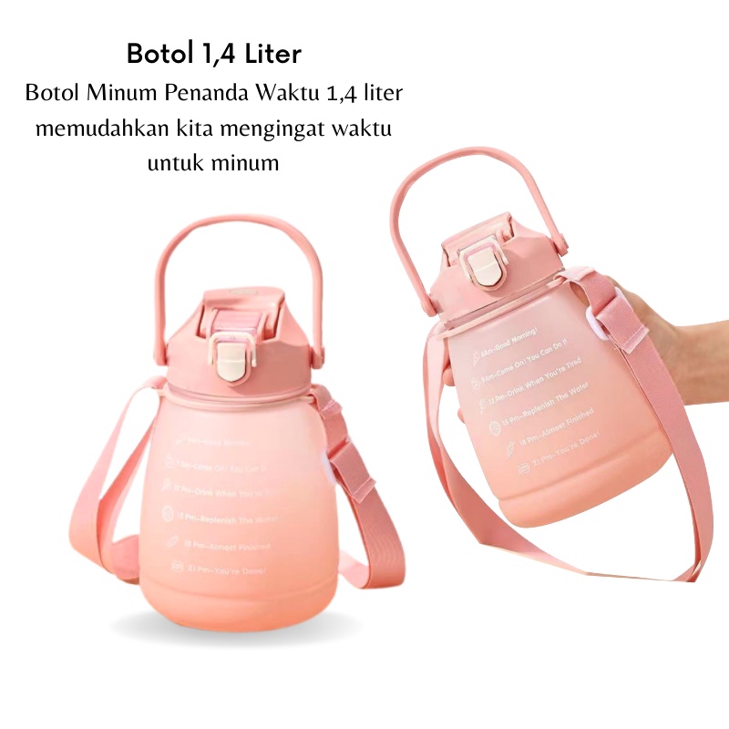 [GOS] - E104- Botol Motivasi lucu 1.4L  / Botol Minum Penanda Waktu 1400ml / Botol Viral Lucu 1.4L