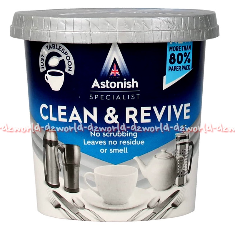 Astonish Cup &amp; Revive 350gr Sabun Cuci Piring Gelas Bubuk Pembersih Penghilang Noda Hitam Coklat Teh Kopi di Piring Gelas Alat Makan Astonis Cups Cleans Cleaner Powder