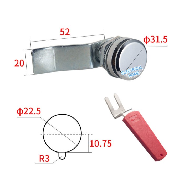 Kunci Box Panel Bulat MS-A-172-3 (D=31.5mm)