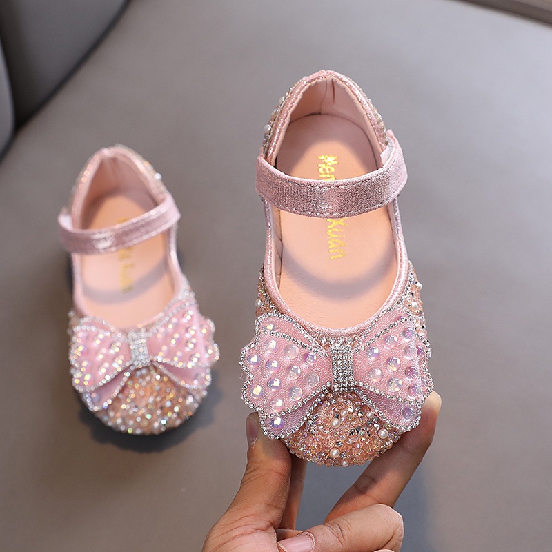 Sepatu Flat Pesta Anak Perempuan Size 21-36 Import Korea Princess Terbaru 1 2 Tahun - Tanggung