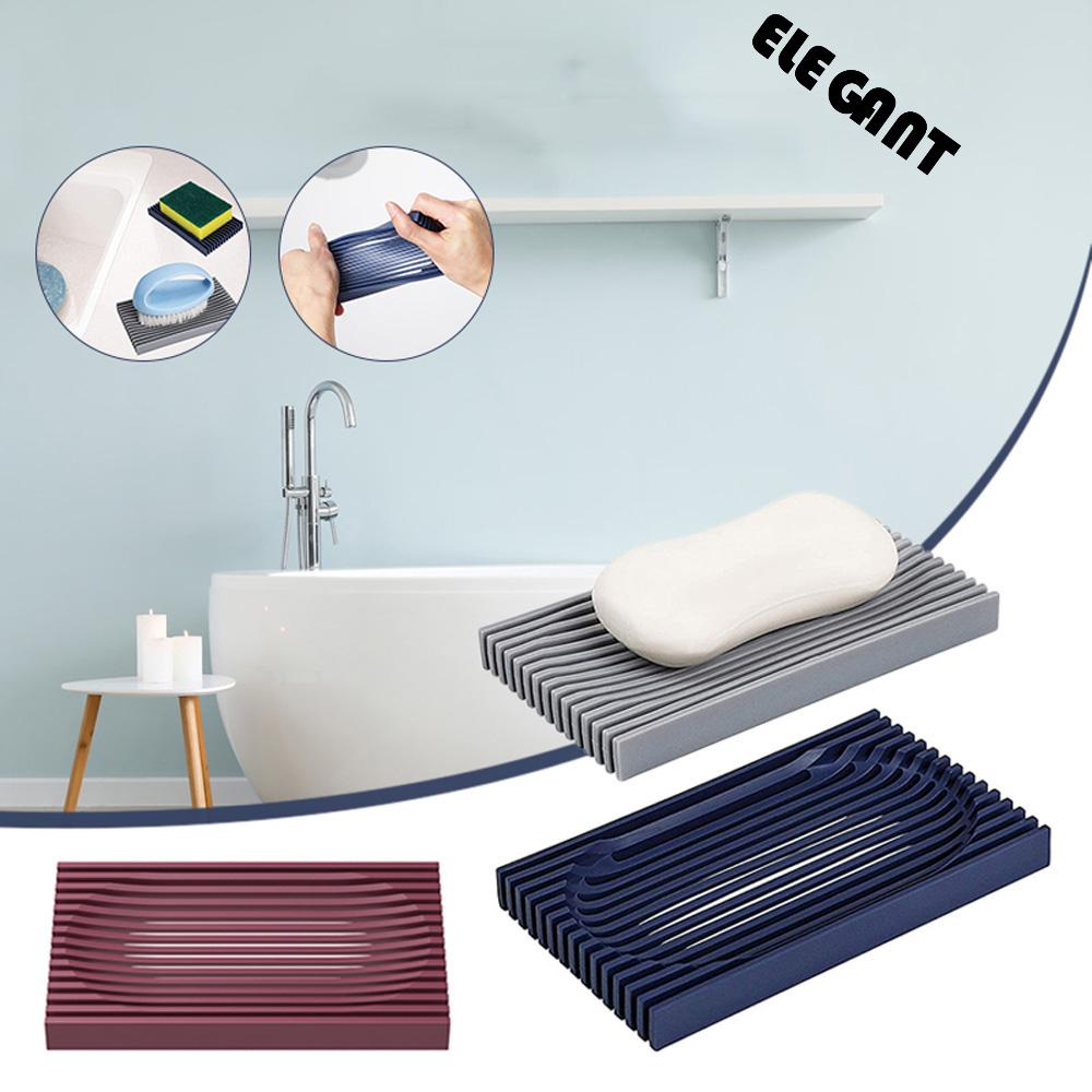 【 ELEGANT 】 Tempat Sabun Flexible Shower Tray Drain Rack Self Draining Rak Penyimpanan