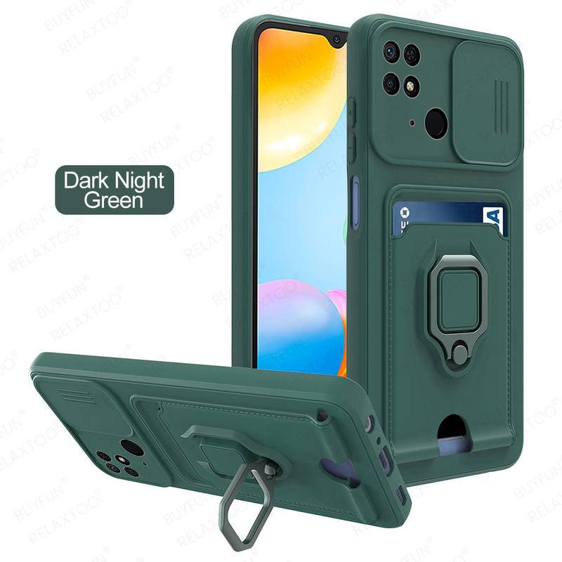 Casing Pelindung Stand Magnetik Mobil Untuk Redmi Note9 10 Pro 9S 10T 10S 9 Pro MAX Push Pull Kamera Shockproof Soft Cover Untuk Xiaomi mi Poco M3 M5S Funda