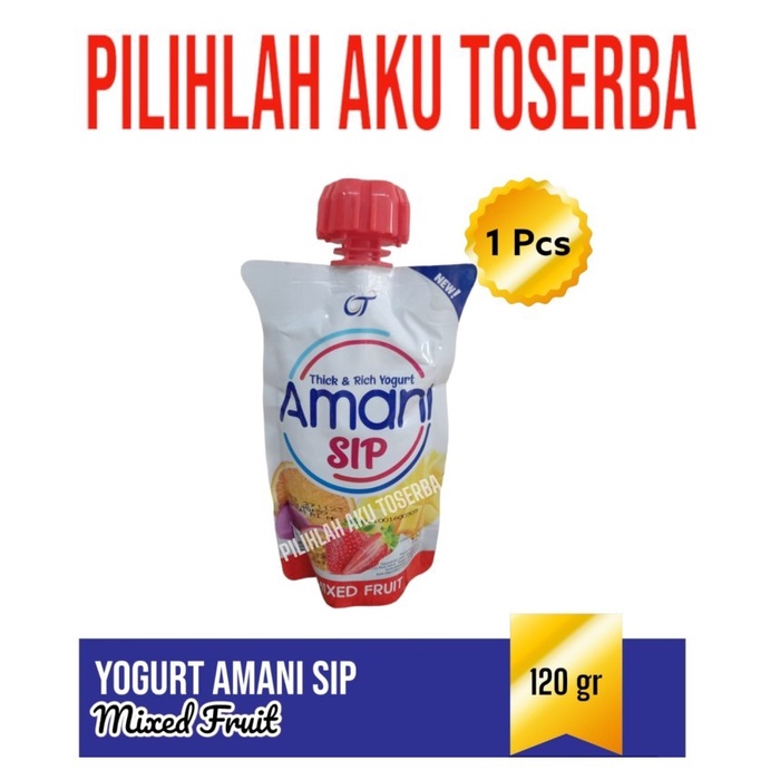 AMANI SIP Yogurt Drink MIXED FRUIT 120 gr - (HARGA 1 BOX isi 6 pouch)