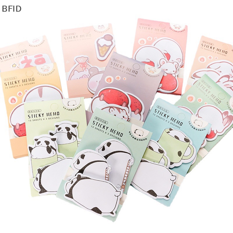 [BFID] 1set Kawaii 3lapis Animals Fox Rabbit Dog Memo Pad Lucu Sticky Notes Index Sheet Planner Stiker Dekorasi Kantor Alat Tulis [ID]