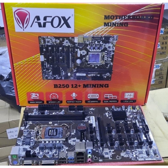 367COMP MOTHERBOARD AFOX B250 MINING 12 SLOT