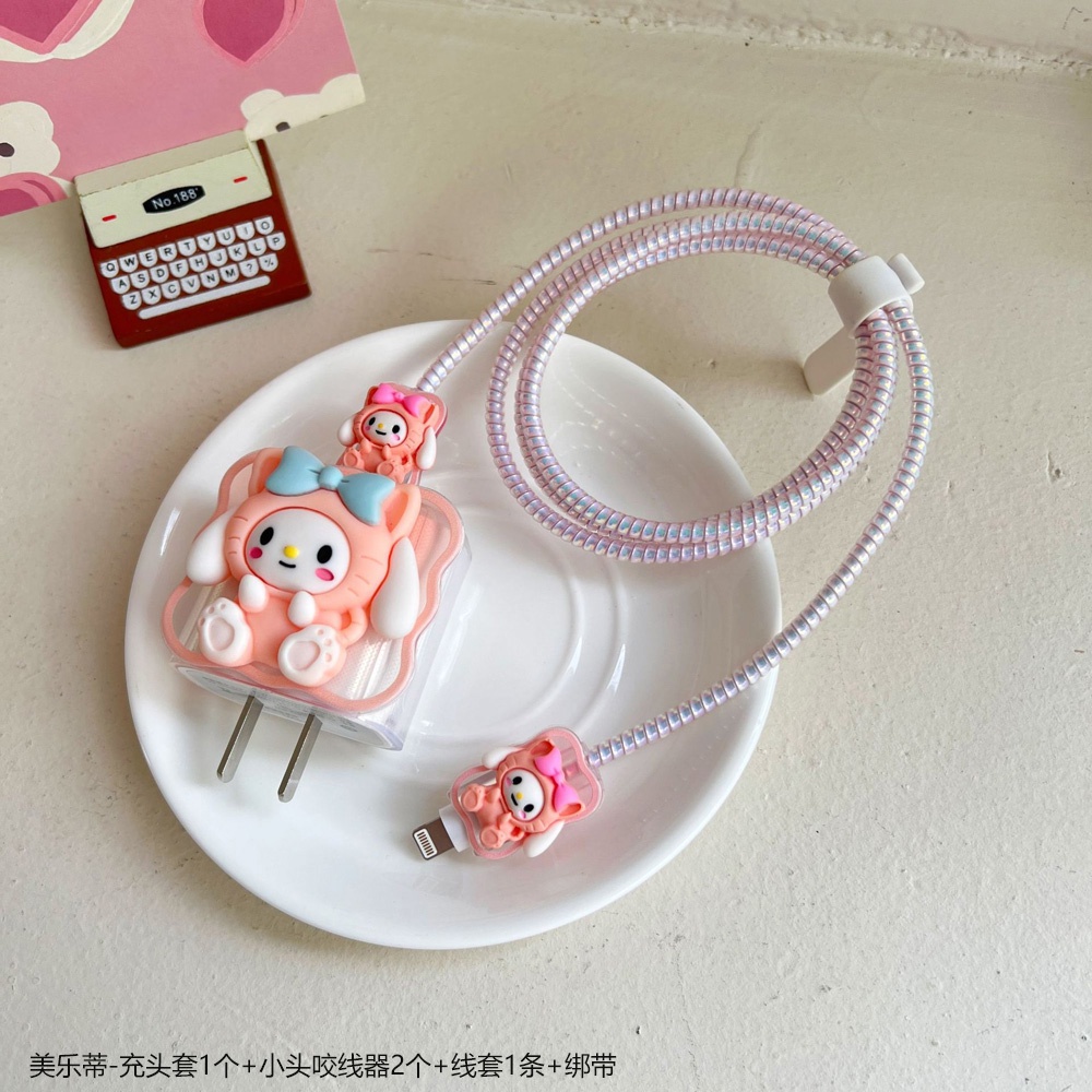 4pc /set Kabel Chargers Case Pelindung Sanrio Case Pelindung Cocok Untuk Apple 20w Charger Pelindung Cases