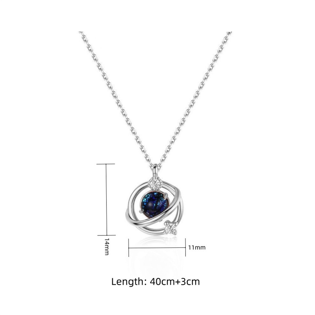 1pc Kalung Liontin Korea Langit Berbintang Galaxy Emas/Perak Titanium Steel Choker Rantai Klavikula Untuk Wanita