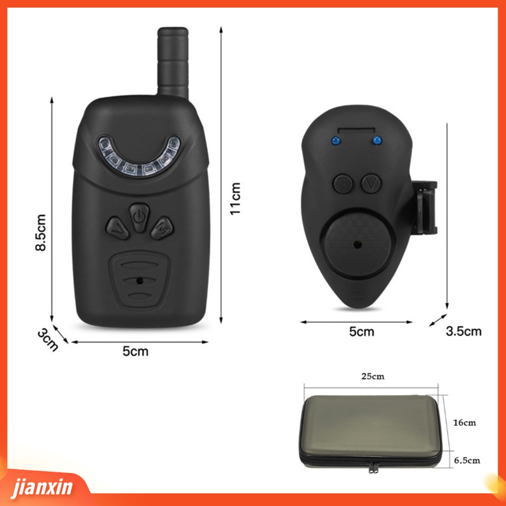 (In Stock) JY-65 Alarm Memancing Nirkabel Empat Lampu Pengukuran Yang Tepat Didukung Adjustable Alarm Suara Kuat Portabel Elektronik Carp Fishing Bait Alarm Peralatan Memancing