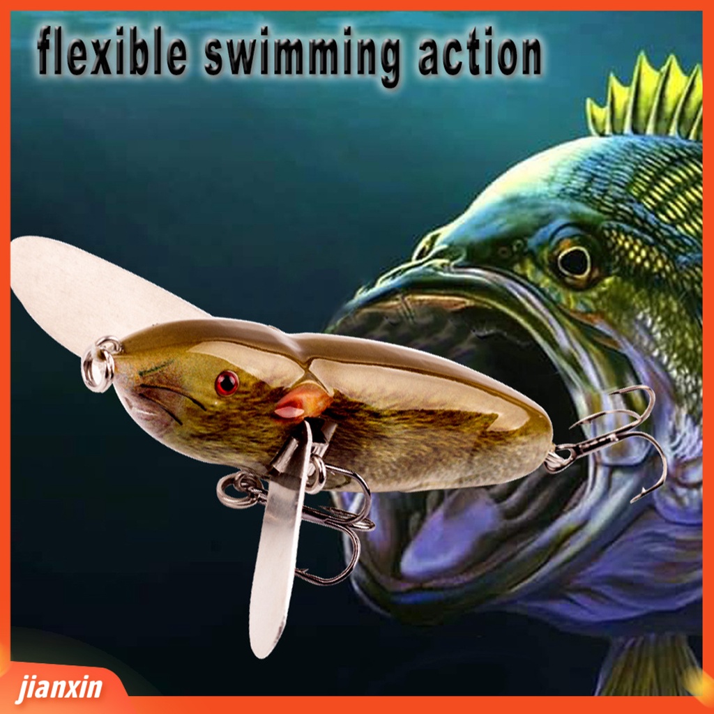 (In Stock) 8cm /14g Umpan Pancing Simulasi 3D Fisheyes Tajam Kait Mini Reusable Atraksi Ikan Ringan Topwater Buatan Mouse Bass Umpan Peralatan Memancing