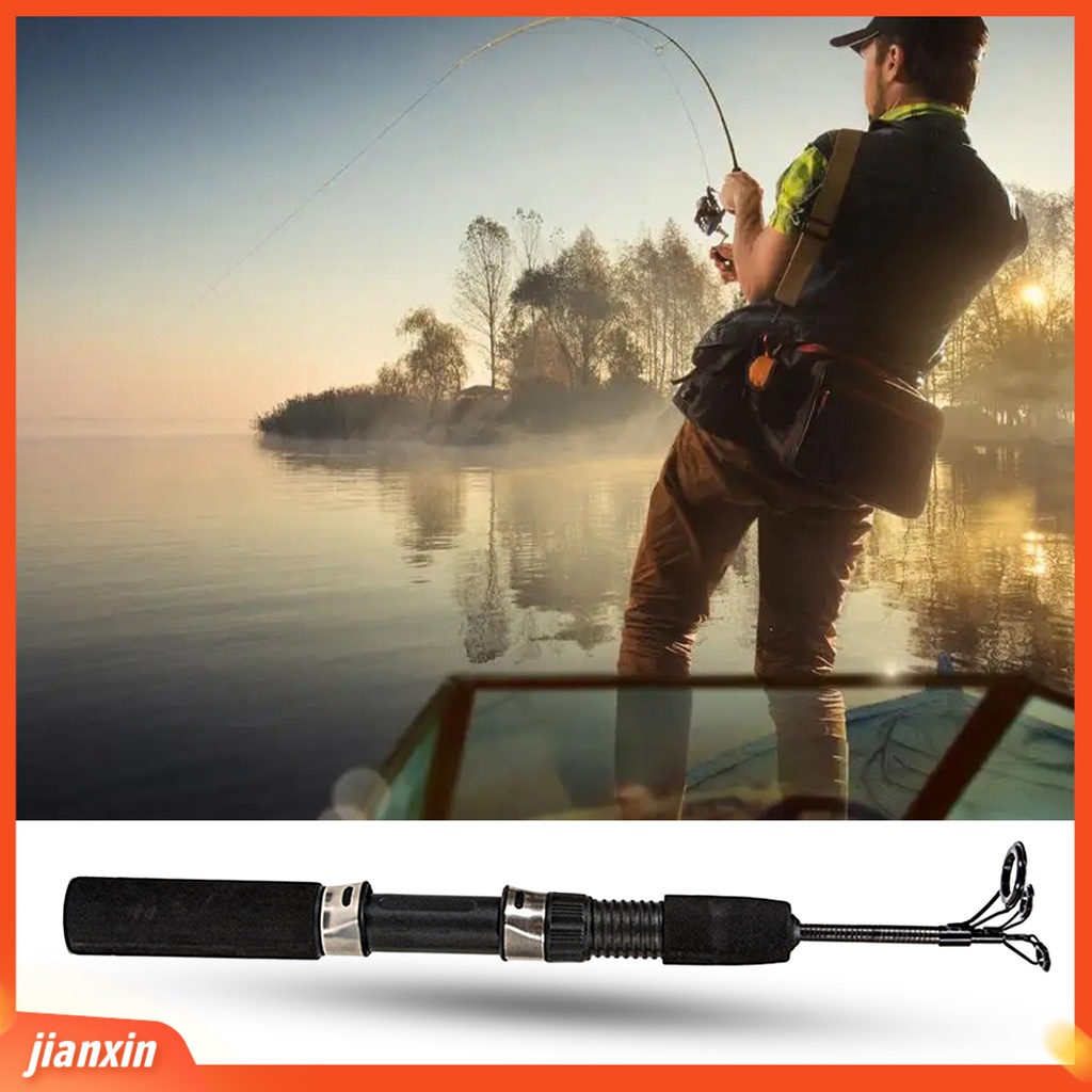 (In Stock) 50cm /67cm Winter Fishing Rod Telescopic Ultrashort Adjustable Guide Ring Ultralight Memancing Serat Karbon Dua/Tiga-Bagian Es Pancing Tiang Angling Gear