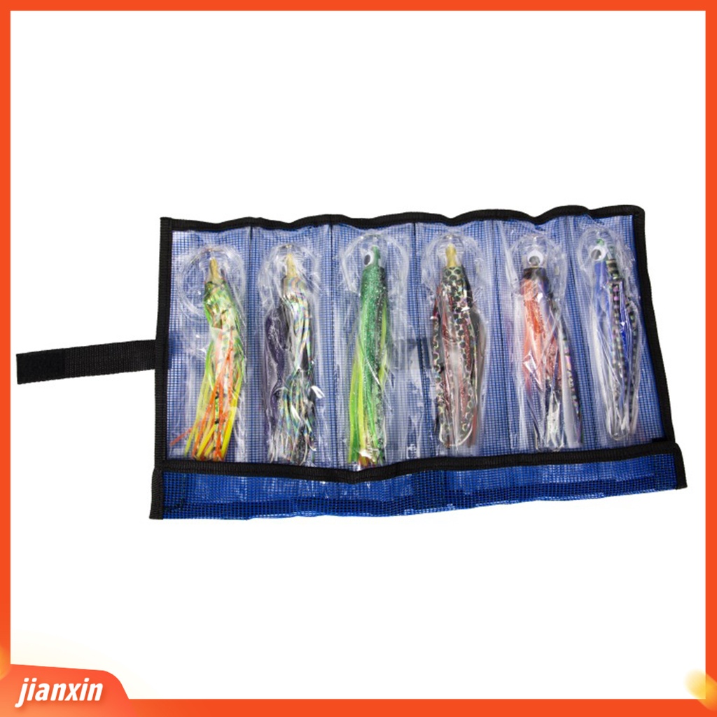 (In Stock) 6Pcs /Set Rok Umpan Troli Umpan Cumi Silikon Hidup Dengan Desain Kait Untuk Air Asin