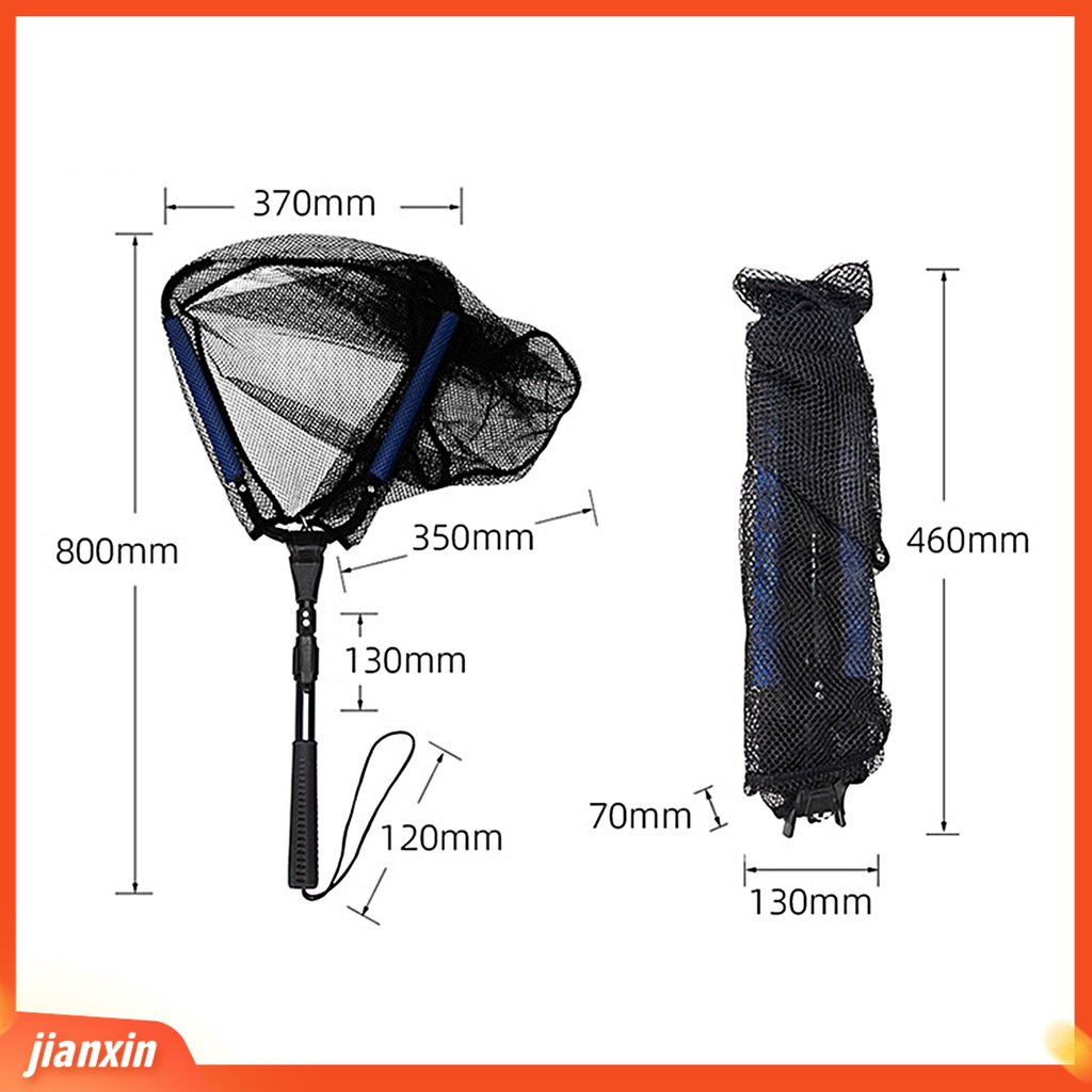 (In Stock) Jaring Ikan Mudah Dibawa Ringan Tahan Aus Portabel Lubang Lebat Menangkap Ikan Nylon Retractable Telescoping Fish Net Untuk Outdoor