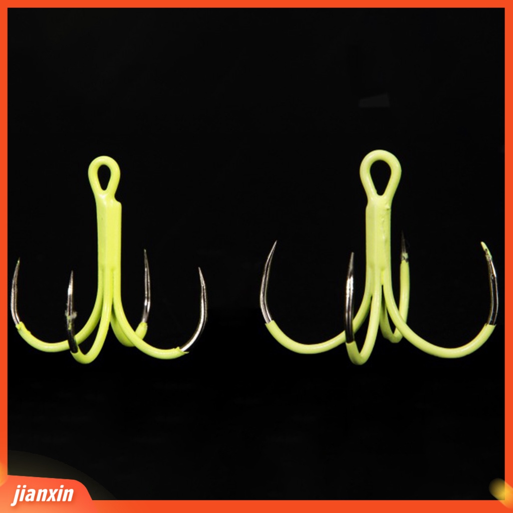 (In Stock) 5Pcs /Box Kait Ikan Bercahaya Mini Baja Karbon Tinggi Cakar Empat Fish Jig Hook Fishing Tackle