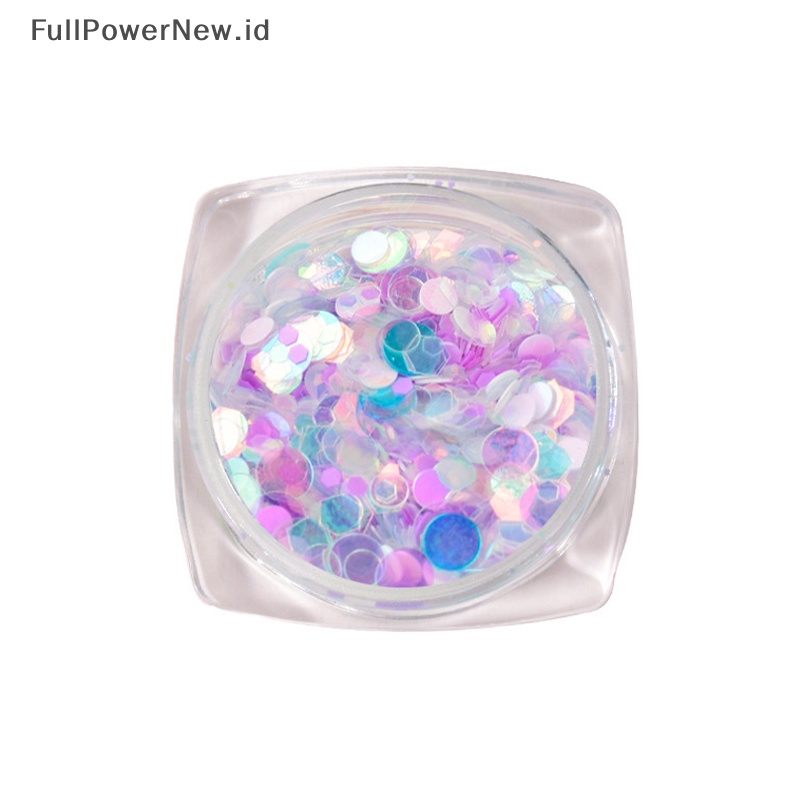 Power 1toples Shinyny Nail Gradient Sequin Payet Kuku Laser Warna-Warni Glitter Flakes ID