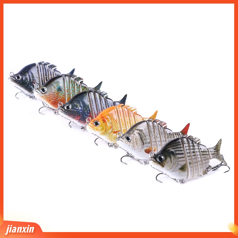 (In Stock) 6.35cm 8g 6bagian Buatan Memancing Umpan Wobbler Ikan Renang Alat Tackle