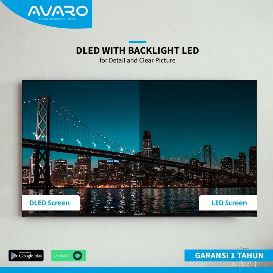 Khusus Jatim AVARO 32 inch Smart LED TV HD - Android 11 - Android TV