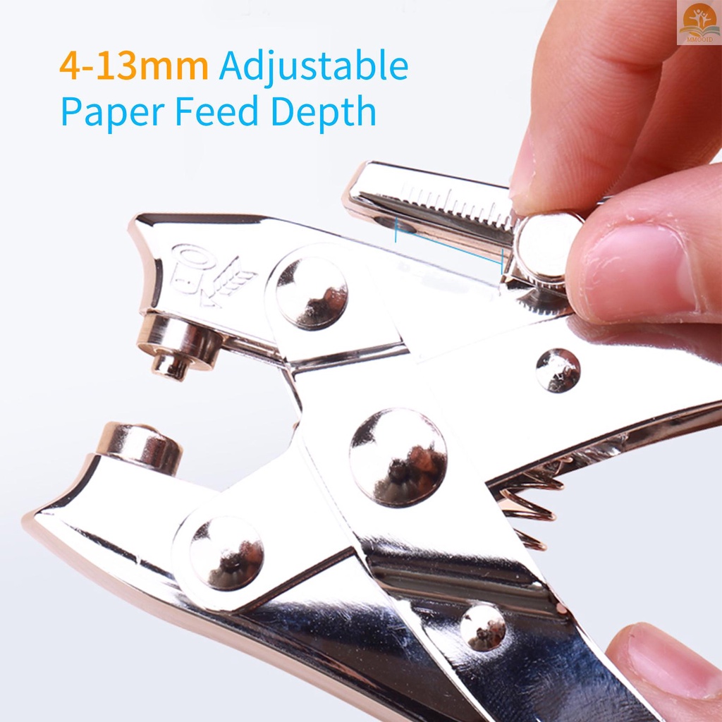 In Stock KW-trio Handheld DIY One-Hole Punch Single Hole Puncher All Metal Pemotong Kertas50% Mengurangi Usaha Untuk Kantor Rumah Sekolah Siswa Kapasitas 30lembar Untuk Pengikat Notebook Cra