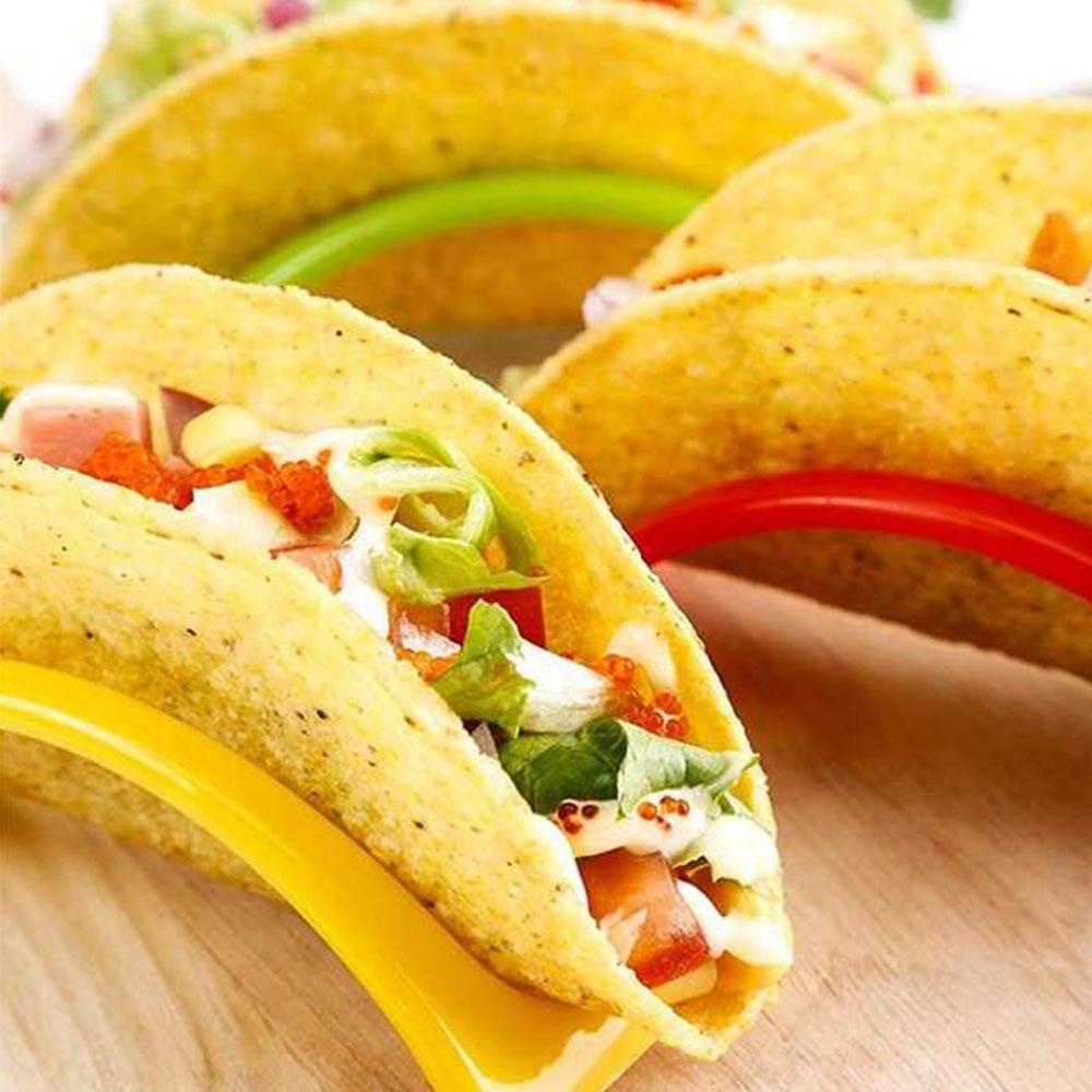 【 ELEGANT 】 6pcs Tortilla Rack Rak Taco Plastik Tahan Lama Stackable Display Pancake Rak Pancake Tidak Beracun Untuk Piknik
