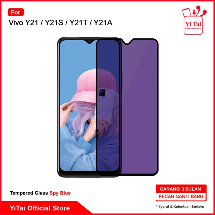 YI TAI - Tempered Glass Spy Blue Vivo Y21 Y21S Y21T Y21A