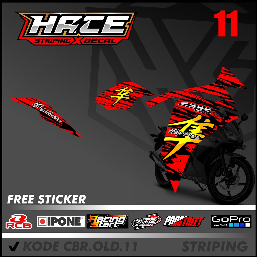 Striping cbr 150 2011 old - Sticker list variasi CBR 2011 OLD motif racing 11