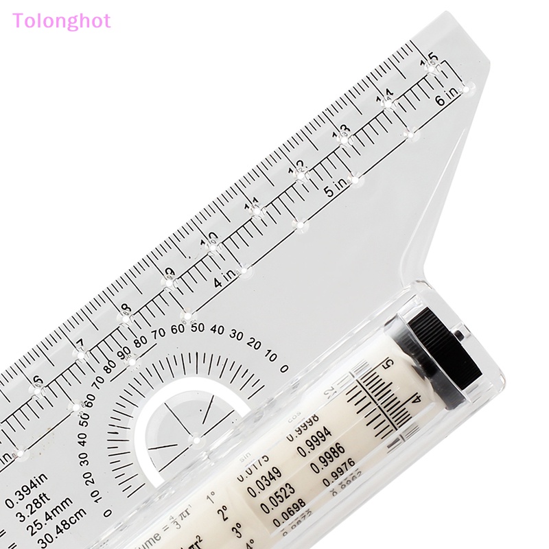 Tolonghot&gt; Multi Fungsi Alat Gambar Roll Draw Ruler Metric Rolling Ruler Clear Paralel Rolling Ruler Angles Line Ruler Untuk Anak Sumur