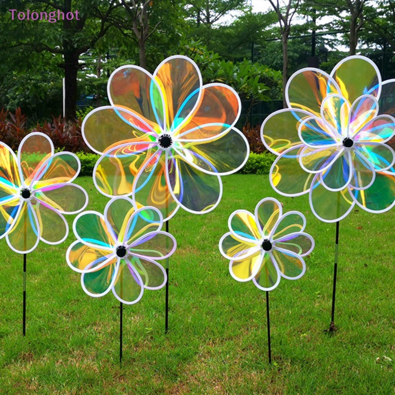 Tolonghot&gt; 1Pc Sunflower Windmill Kincir Warna-Warni Sequin Foldable Windmill Carry Camping Piknik Dekorasi Taman Rumah well