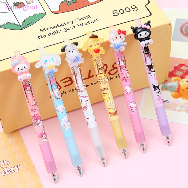 Tolonghot&gt; 1pc Resin Patch Press Pen Gadis Kecantikan Tinggi Pena Logam Klip Pena Netral Super Cute Siswa Alat Tulis Dengan Baik