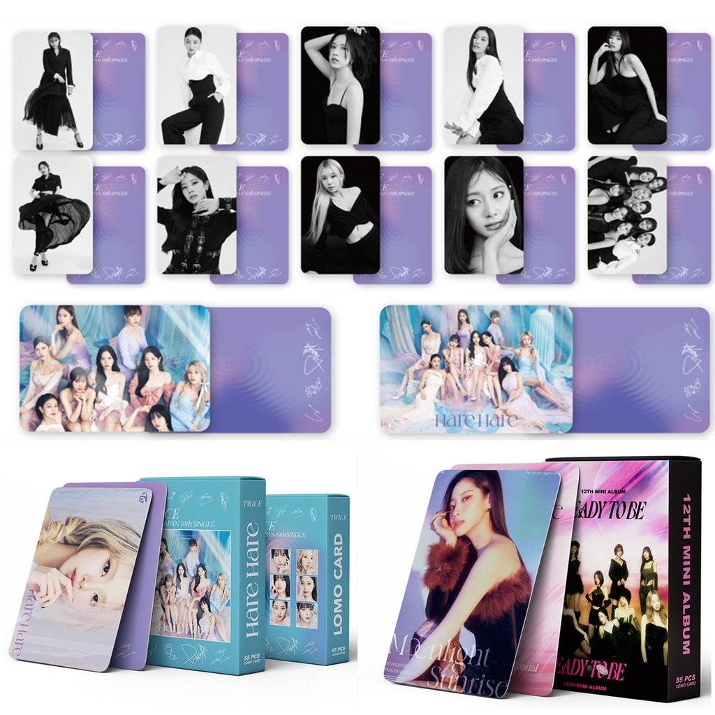 55pcs /box Twice2023Hare HARE Photocards 10th Japan Album Single Siap Jadi Kartu Lomo Kpop Postcards