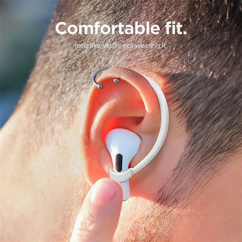 1pasang Earphone Bluetooth Portabel Anti-drop Silikon Earhook/ Headphone Dapat Digunakan Kembali Memakai Tambahan Berdiri/Menjalankan Olahraga Headset Anti-Hilang Fixer