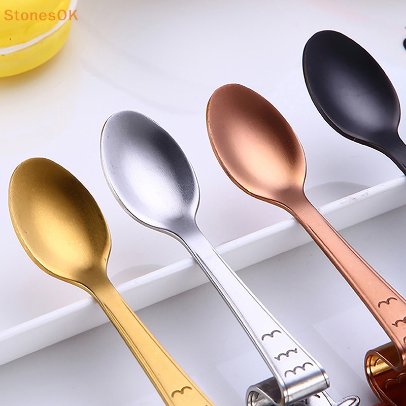 Stones 1Pc Sendok Kopi Mermaid Scoop304Stainless Steel Hanging Coffee Spoon Sendok Teh Gula Es Krim Tea Spoon Alat Dapur ID