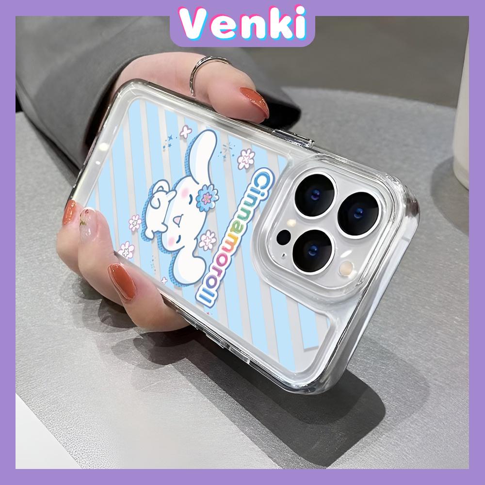 VENKI - Untuk iPhone 11 Case Clear Space Hard Acrylic Case Shockproof Protection Camera Cute Cartoon Long-eared Dog Kompatibel dengan iPhone 14 13 Pro Max iPhone 12 Pro Max XR 7 8Plus