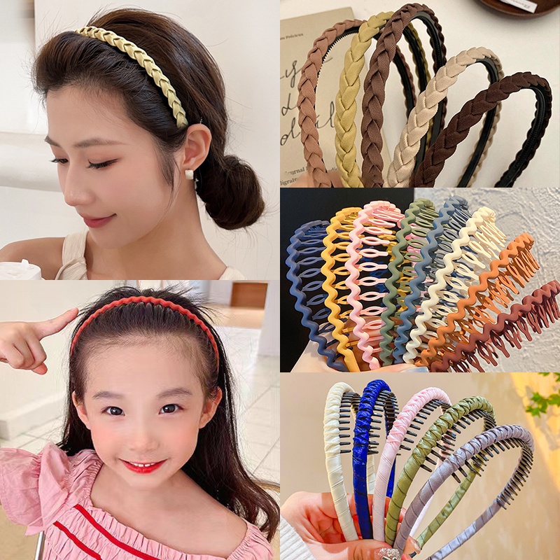 [30/Style]Candy Warna Rambut Artefak Bando Poni Bando Non-slip Gigi Rusak Jepit Rambut Anak Bando Dewasa headband Hairpin Aksesoris