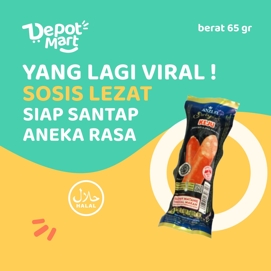 

Sosis Kanzler Singles Keju 65 gr Sapi dan Ayam / Keju