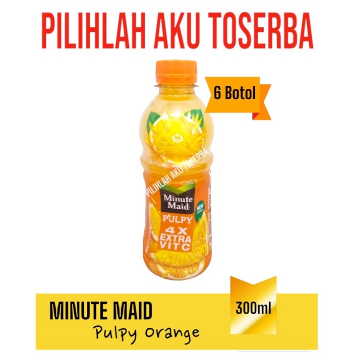 

Minute Maid Pulpy Orange Botol Pet 300 ml - ( HARGA 6 botol )