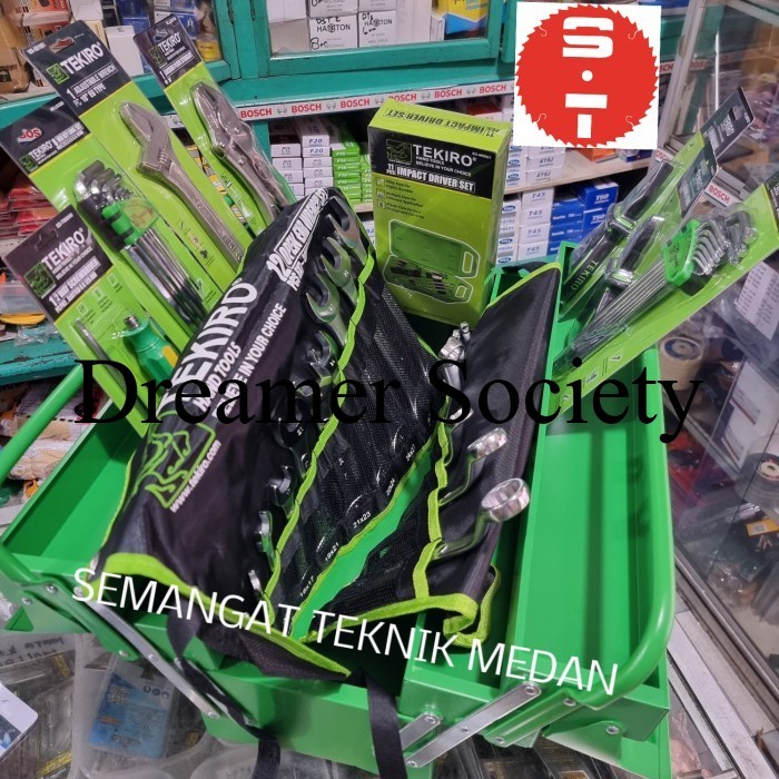 Berkualitas 55pcs BENGKEL MOTOR MEKANIK TOOLBOX TOOL SET KIT MECHANIC BOX TEKIRO HBK609
