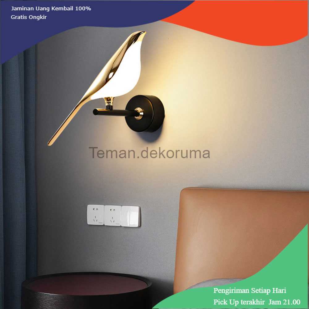TD - LMP BVLAMSSI Lampu Dinding Hias Rumah Bentuk Burung Wall Light 4000K 10W - WL-222