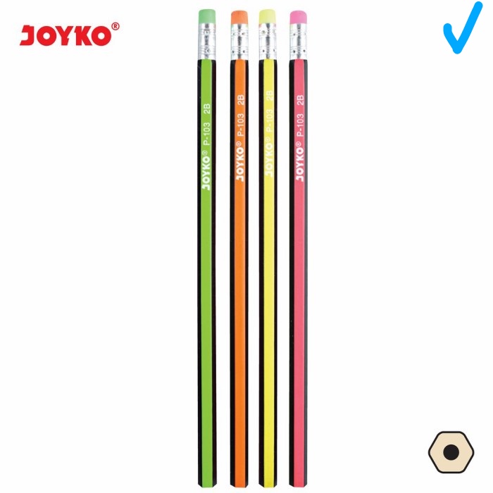 

12pcs pensil 2B set P-103 penghapus alat tulis kayu