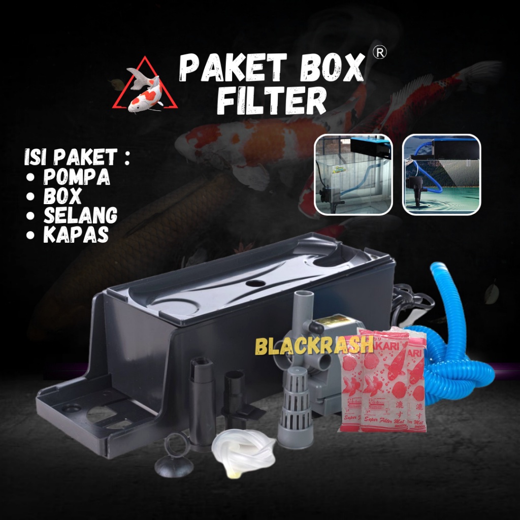 Paket Lengkap Top Box Filter Gantung Pembersih Penjernih Air Aquarium Mini Talang Tanpa Kuras 40 60c