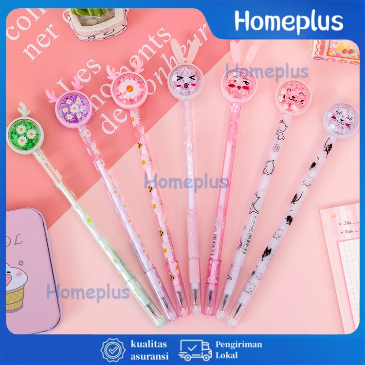 

HomePlus Pena Karakter Payet Gliter Bunny Lucu Black Ink Gel Pulpen Gel Bolpen Gel Pastel Alat Tulis Sekolah Kantor