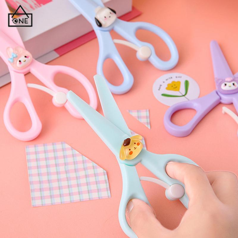 

COD❤️Gunting Plastik Kartun Lucu Kepala Bulat Keselamatan DIY Buatan Tangan Alat Tulis-A.one