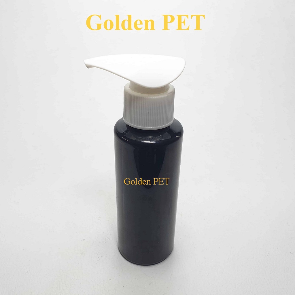 Botol Pet 100 Ml Rf Pendek Hitam Pump Lotion Unik / Botol Plastik / Botol Kosmetik Rf / Botol Lotion